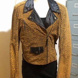 Original Vintage Leather Leopard Print Jacket by Fender Guitars 1-of-a-Kind